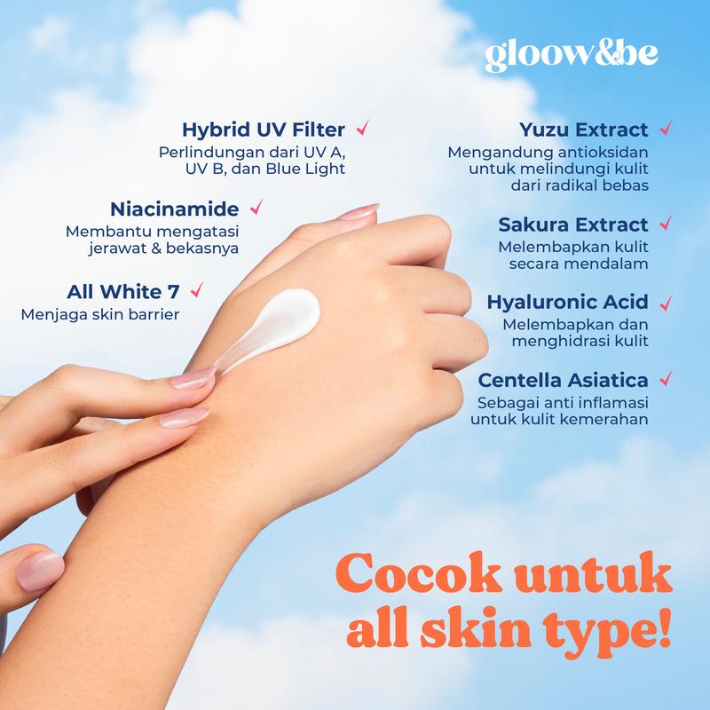 Gloow&be Glass SKin Sunscreen SPF40 PA+++ Hybrid Sunscreen All Skin Type - 2