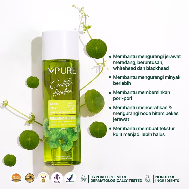 【FREE Pouch】NPURE Triple Cleanse Set Micellar 100ml + Cleanser Noni 100ml + Cica Toner 30ml / paket skincare/skincare set/skincare kit/paket perawatan kulit - 1