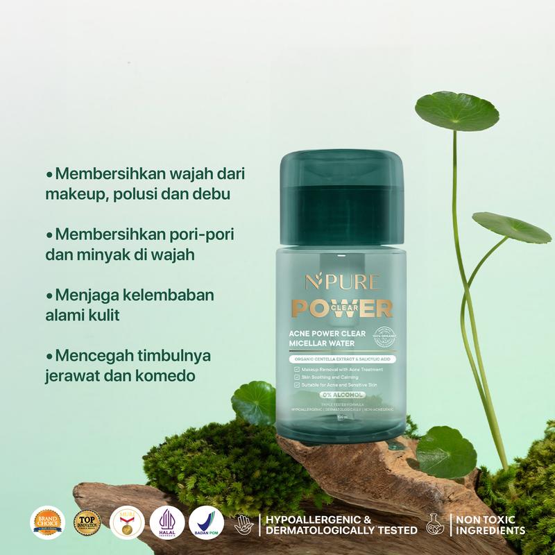 【FREE Pouch】NPURE Triple Cleanse Set Micellar 100ml + Cleanser Noni 100ml + Cica Toner 30ml / paket skincare/skincare set/skincare kit/paket perawatan kulit - 2
