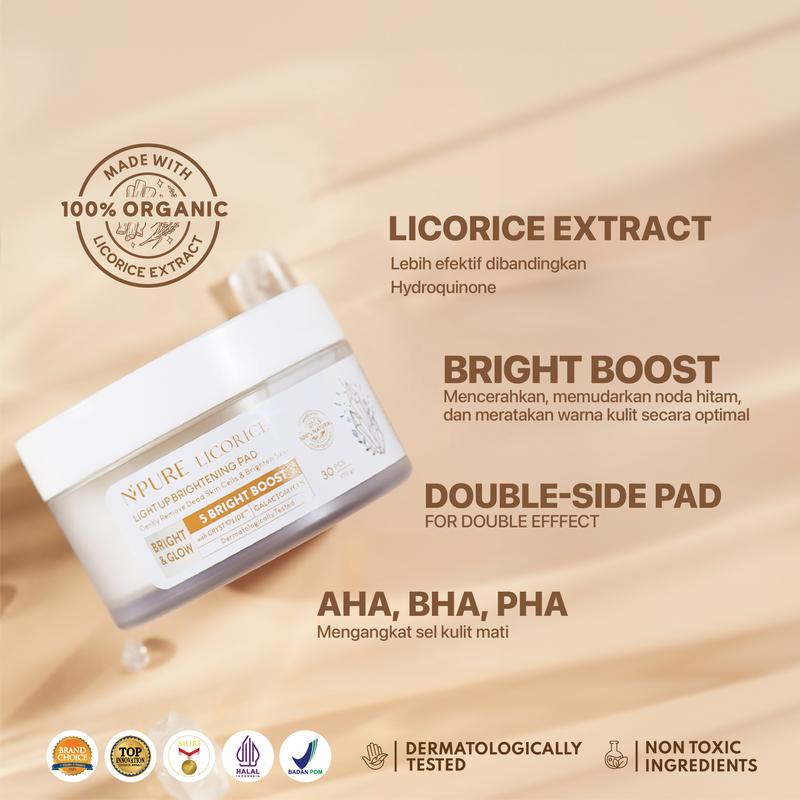 【Paket Hemat】NPURE Bundle Exfo CICA Clear Pad + Licorice Brightening Pad /kapas eksfoliasi/skincare bundling set/kapas angkat sel kulit mati/kapas sel kulit mati/skincare/kapas komedo/kapas muka kering/muka jerawat/skincare rutin/paket skincare - 3