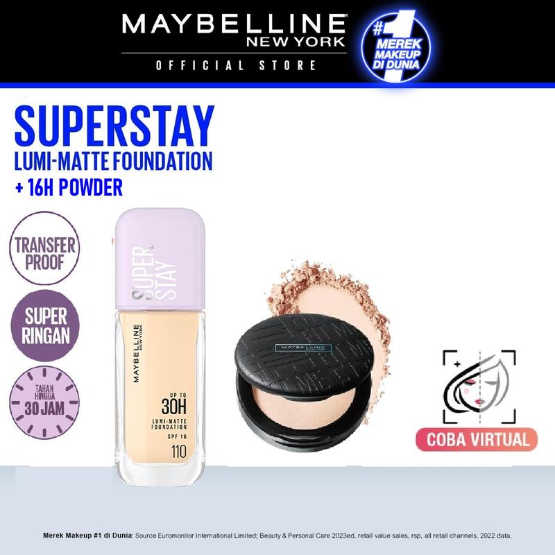 MAYBELLINE Paket Makeup Superstay Lumi Foundation + Fit Me Compact Powder - 2