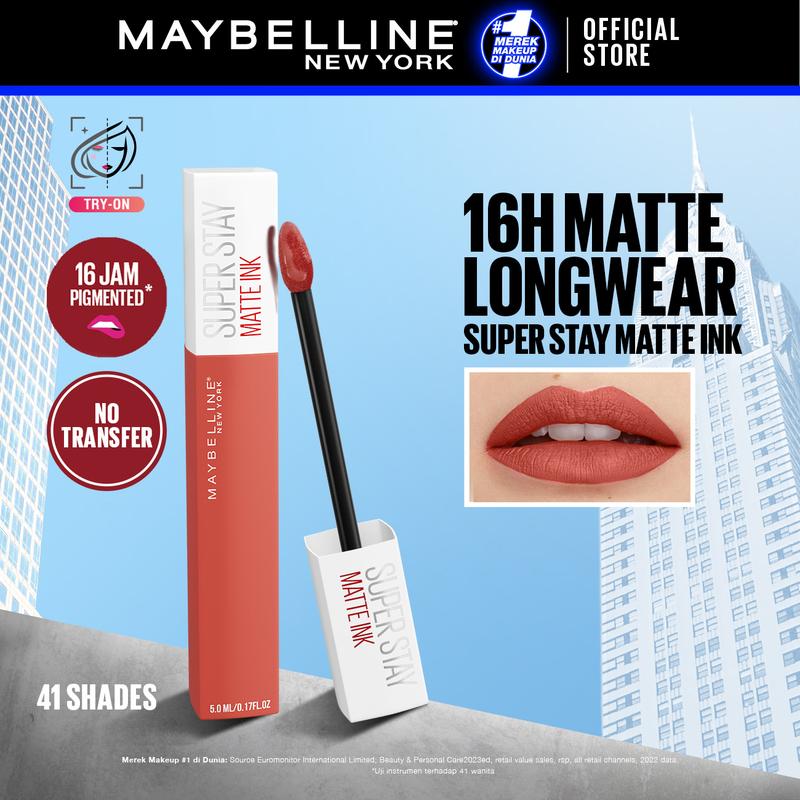MAYBELLINE Superstay Matte Ink Liquid Long Lasting Waterproof Matte Lipstick Lipcream Make Up Transferproof Tahan 16 Jam - 1