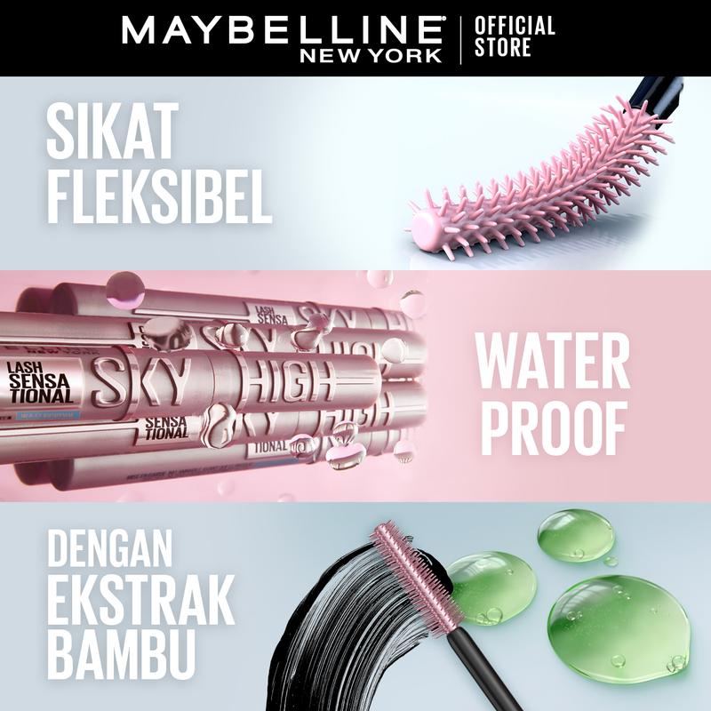 MAYBELLINE Sky High Waterproof Mascara 6ml -Maskara Eye Make up Black Bulu Mata Panjang Tebal Tahan 24 Jam - 3