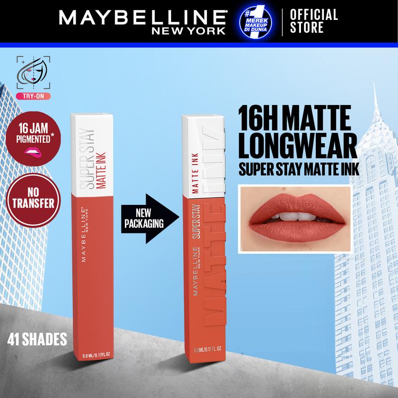 MAYBELLINE Superstay Matte Ink Liquid Long Lasting Waterproof Matte Lipstick Lipcream Make Up Transferproof Tahan 16 Jam